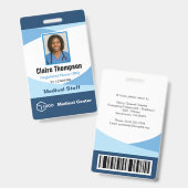 Blue Wave Professional Medical Staff ID Badge (Front & Back)