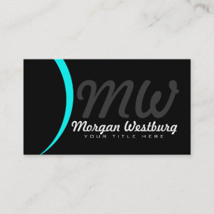 Blue Wave Professional Monogram Visitekaartjes