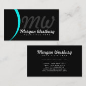 Blue Wave Professional Monogram Visitekaartjes (Voorkant / Achterkant)
