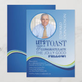 Blue Wave Retirement Photo Invitation Kaart (Voorkant / Achterkant)