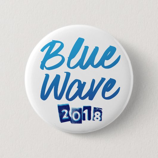 Blue Wave Script-Button Ronde Button 5,7 Cm (Voorkant)