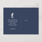 Blue Wave Seahorse Wedding Bedankt ID836 Aankondigingskaart (Achterkant)