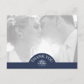 Blue Wave Seahorse Wedding Bedankt ID836 Aankondigingskaart (Voorkant)