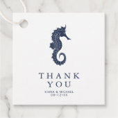 Blue Wave Seahorse Wedding Bedankt ID836 Bedankjes Labels (Voorkant)