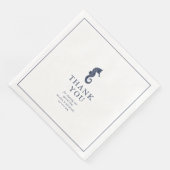 Blue Wave Seahorse Wedding Bedankt V2 ID836 Servet (Hoek)