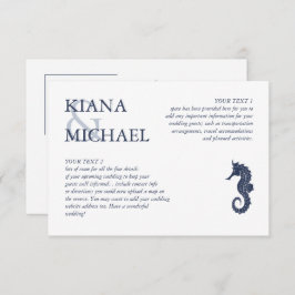Blue Wave Seahorse Wedding Details ID836 Informatiekaartje