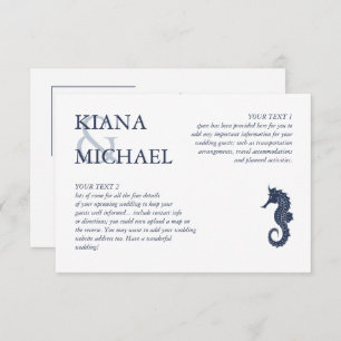 Blue Wave Seahorse Wedding Details ID836 Informatiekaartje