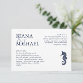 Blue Wave Seahorse Wedding Details ID836 Informatiekaartje (Staand voorkant)