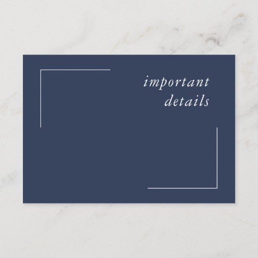 Blue Wave Seahorse Wedding Details V2 ID836 Informatiekaartje (Achterkant)