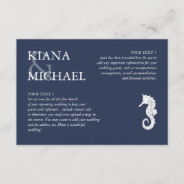 Blue Wave Seahorse Wedding Details V2 ID836 Informatiekaartje