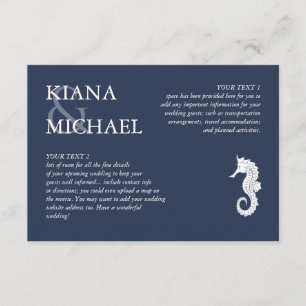 Blue Wave Seahorse Wedding Details V2 ID836 Informatiekaartje