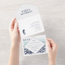 Blue Wave Seahorse Wedding ID836