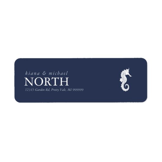 Blue Wave Seahorse Wedding ID836 Etiket (Voorkant)