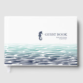 Blue Wave Seahorse Wedding ID836 Gastenboek (Voorkant)