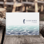 Blue Wave Seahorse Wedding ID836 Gastenboek