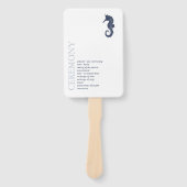 Blue Wave Seahorse Wedding ID836 Handwaaier (Voorkant)