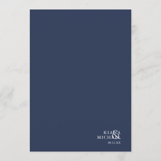 Blue Wave Seahorse Wedding V1 ID836 Menu (Achterkant)