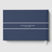 Blue Wave Seahorse Wedding Wht/Navy ID836 Gastenboek (Achterkant)