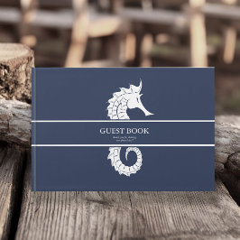 Blue Wave Seahorse Wedding Wht/Navy ID836 Gastenboek