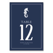 Blue Wave Seahorse Wedding Wht/Navy ID836 Kaart (Achterkant)
