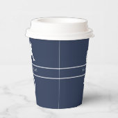 Blue Wave Seahorse Wedding Wht/Navy ID836 Papieren Bekers (Rechts)
