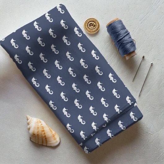 Blue Wave Seahorse Wht/Navy ID836 Stof