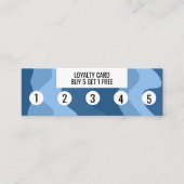 Blue Wave Shapes Handmade Social Icons Chic Klantenkaartje (Voorkant)