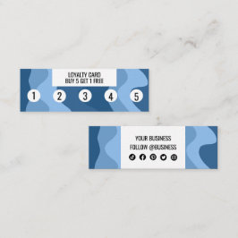 Blue Wave Shapes Handmade Social Icons Chic Klantenkaartje