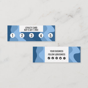 Blue Wave Shapes Handmade Social Icons Chic Klantenkaartje