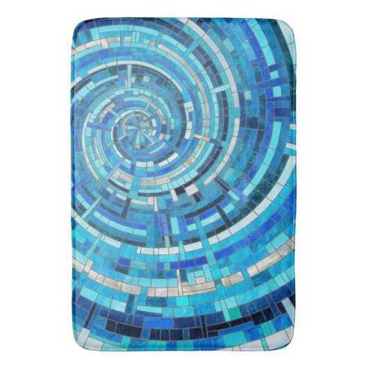 Blue Wave Spiraal Mozaïek Badmat (Voorkant Verticaal)