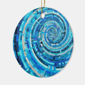 Blue Wave Spiraal Mozaïek Keramisch Ornament (Links)