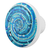 Blue Wave Spiraal Mozaïek Keramische Knop (Rechts)