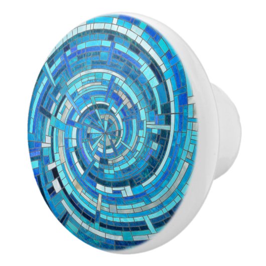 Blue Wave Spiraal Mozaïek Keramische Knop (Rechts)