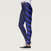 Blue Wave Stripe Abstract Pattern Leggings (Links)