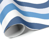 Blue Wave Stripe Pattern Cadeaupapier (Rol Hoek)