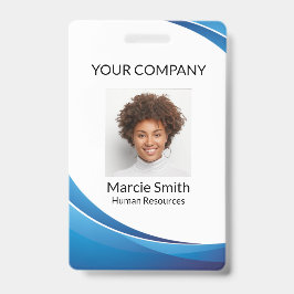 Blue Wave Style Foto-id Badge