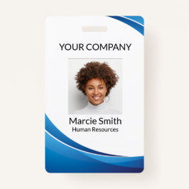 Blue Wave Style Foto-id Badge