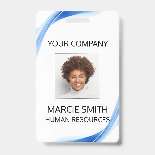 Blue Wave Style Photo ID-kaart Badge (Voorzijde)