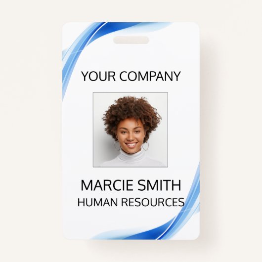 Blue Wave Style Photo ID-kaart Badge (Voorkant)