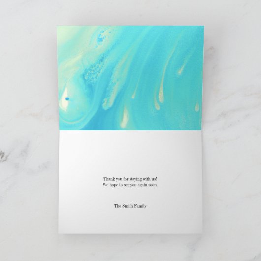 Blue Wave Sunset Beach HouseFolded Hartelijk dank Bedankkaart (Binnen)