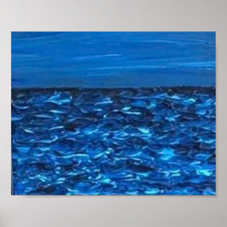 Blue Wave Texture Print