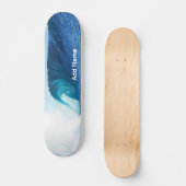 Blue Wave Tube Surfing Lombok Indonesia Custom Persoonlijk Skateboard (Voorkant)