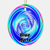 Blue Wave (Verander de woorden) Keramisch Ornament (Links)