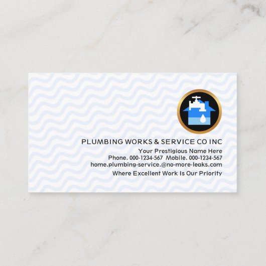 Blue Wave Waters sanitair Visitekaartje (Achterkant)