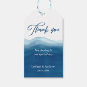 Blue Wave Waterverf Dank u | Cadeau Label Cadeaulabel (Voorkant)