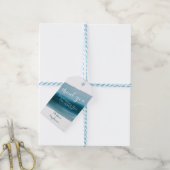 Blue Wave Waterverf Splash Collectie Dank u Cadeaulabel (Met Touw)