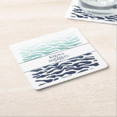 Blue Wave Wedding ID836 Kartonnen Onderzetters (Schuin)