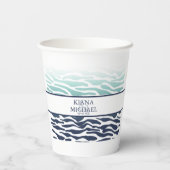 Blue Wave Wedding ID836 Papieren Bekers (Achterkant)