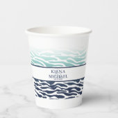 Blue Wave Wedding ID836 Papieren Bekers (Voorkant)