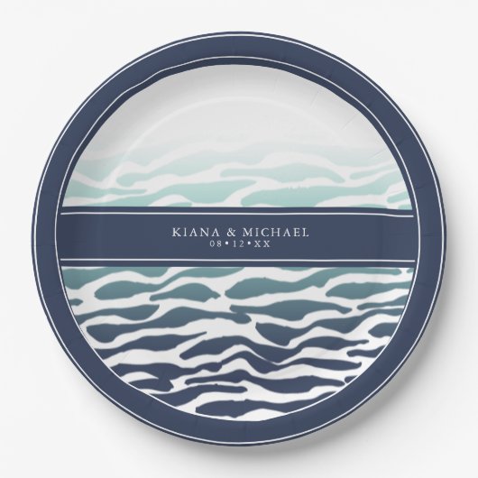 Blue Wave Wedding ID836 Papieren Bordje (Voorkant)
